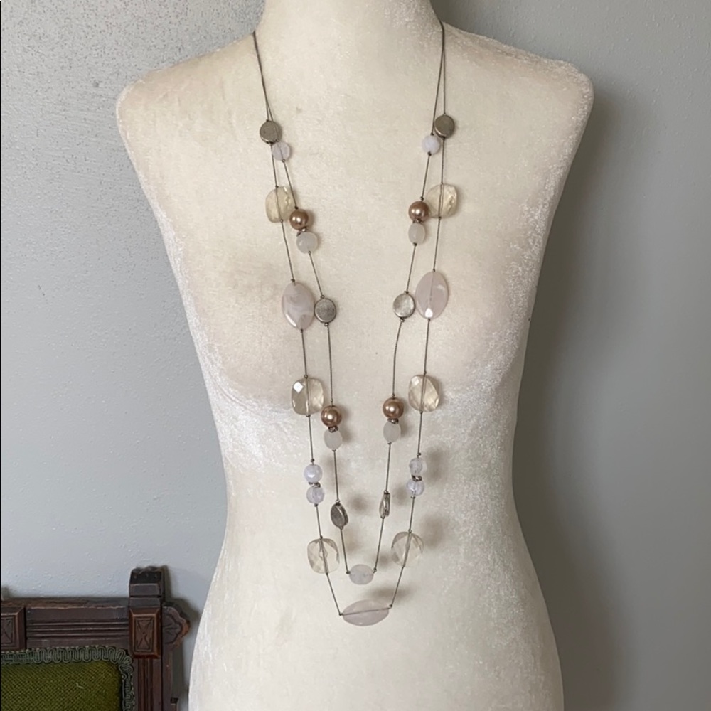 Double strand beaded necklace